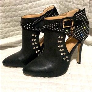 High heeled ankle booties